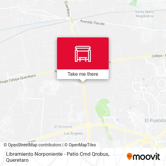 Libramiento Norponiente - Patio Cmd Qrobus map