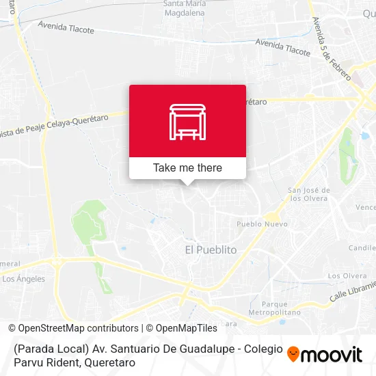 (Parada Local) Av. Santuario De Guadalupe - Colegio Parvu Rident map