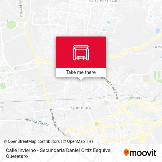 Mapa de Calle Invierno - Secundaria Daniel Ortiz Esquivel