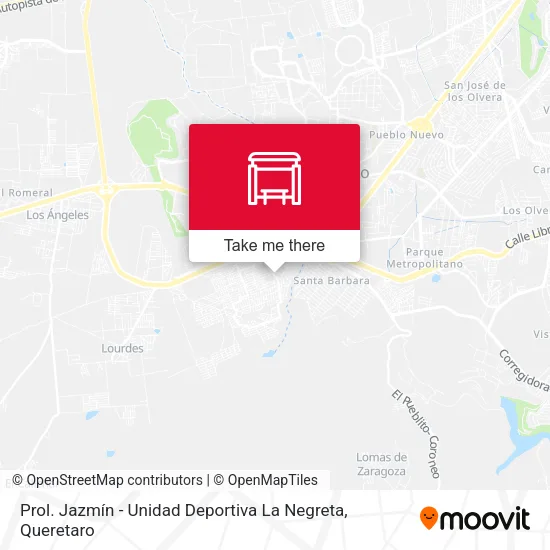 Mapa de Prol. Jazmín - Unidad Deportiva La Negreta