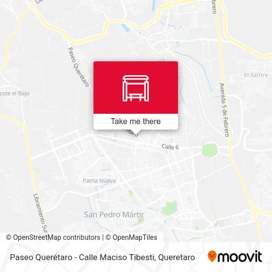 Mapa de Paseo Querétaro - Calle Maciso Tibesti
