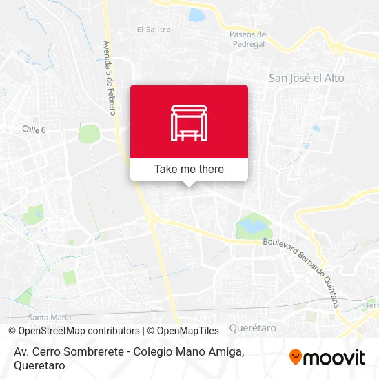 Mapa de Av. Cerro Sombrerete - Colegio Mano Amiga