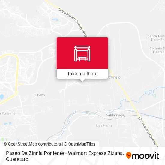 Paseo De Zinnia Poniente - Walmart Express Zizana map