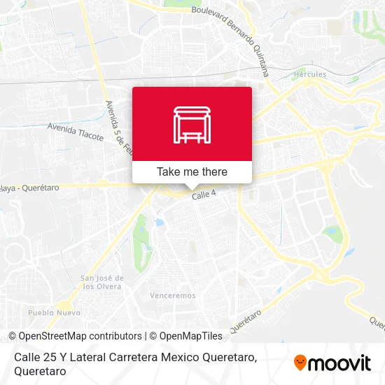 Mapa de Calle 25 Y Lateral Carretera Mexico Queretaro