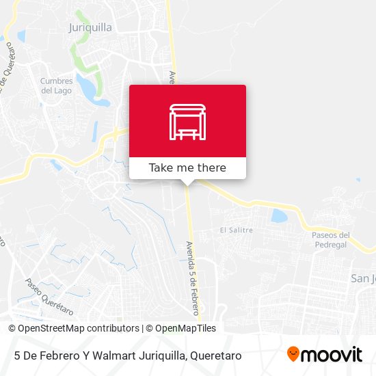 5 De Febrero Y Walmart Juriquilla map