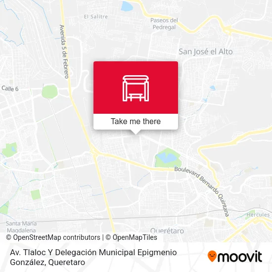 Mapa de Av. Tlaloc Y Delegación Municipal Epigmenio González