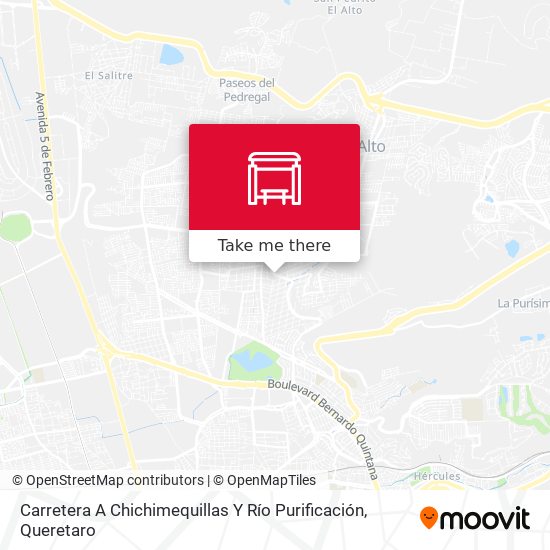 Mapa de Carretera A Chichimequillas Y Río Purificación