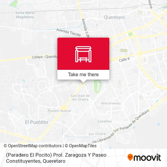 Mapa de (Paradero El Pocito) Prol. Zaragoza Y Paseo Constituyentes