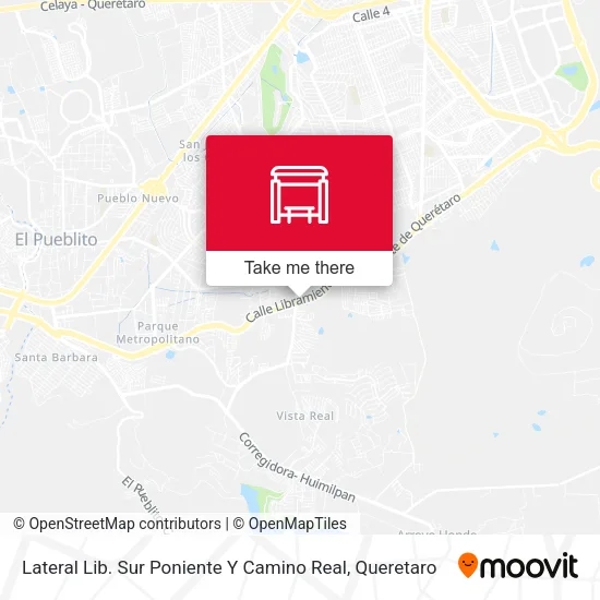 Mapa de Lateral Lib. Sur Poniente Y Camino Real