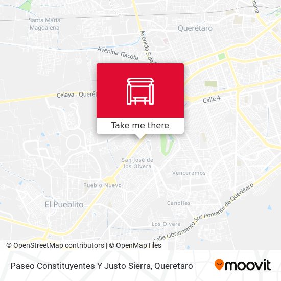 Mapa de Paseo Constituyentes Y Justo Sierra