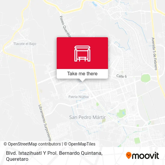Mapa de Blvd. Ixtazihuatl Y Prol. Bernardo Quintana