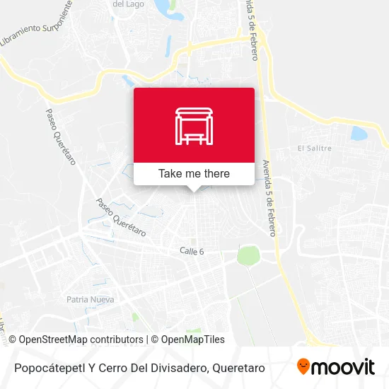 Mapa de Popocátepetl Y Cerro Del Divisadero