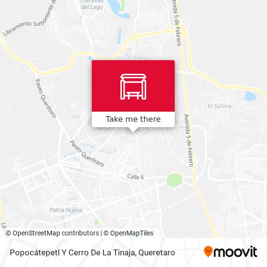 Mapa de Popocátepetl  Y Cerro De La Tinaja