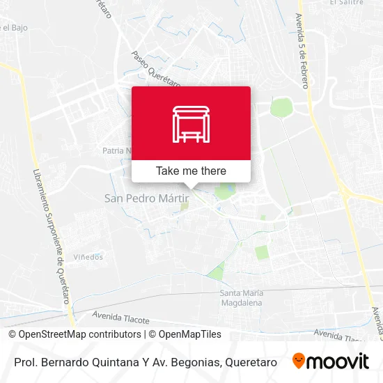 Mapa de Prol. Bernardo Quintana Y Av. Begonias