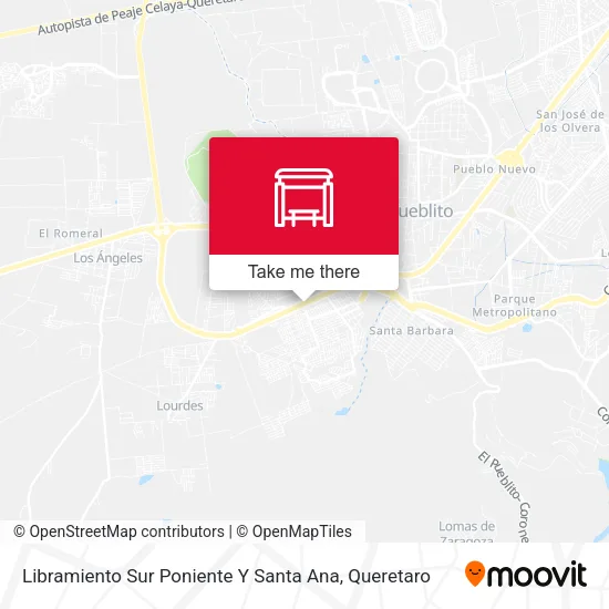 Mapa de Libramiento Sur Poniente Y Santa Ana