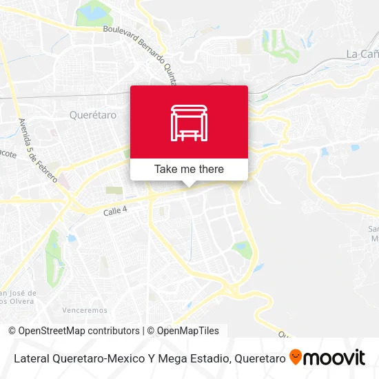 Mapa de Lateral Queretaro-Mexico Y Mega Estadio