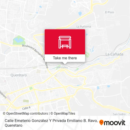 Mapa de Calle Emeterio González Y Privada Emiliano B. Ravo