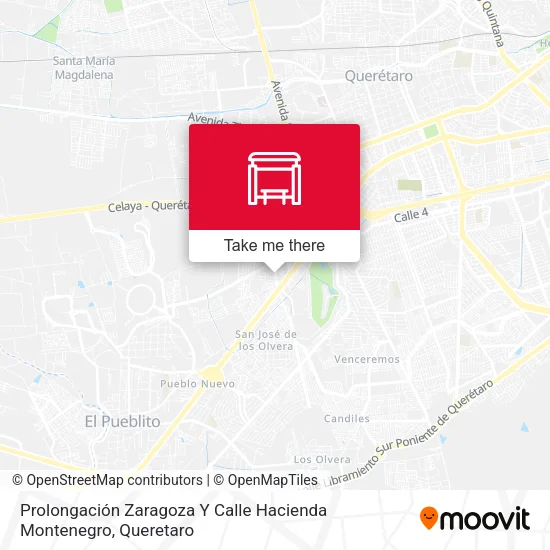 Mapa de Prolongación Zaragoza Y Calle Hacienda Montenegro