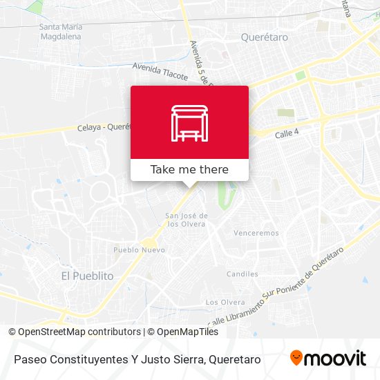 Mapa de Paseo Constituyentes Y Justo Sierra