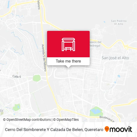 Mapa de Cerro Del Sombrerete Y Calzada De Belen