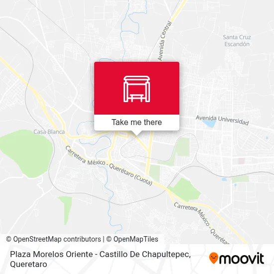 Plaza Morelos Oriente - Castillo De Chapultepec map
