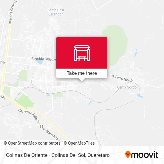 Colinas De Oriente - Colinas Del Sol map
