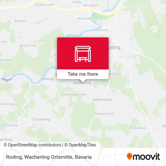 Карта Roding, Wacherling Ortsmitte