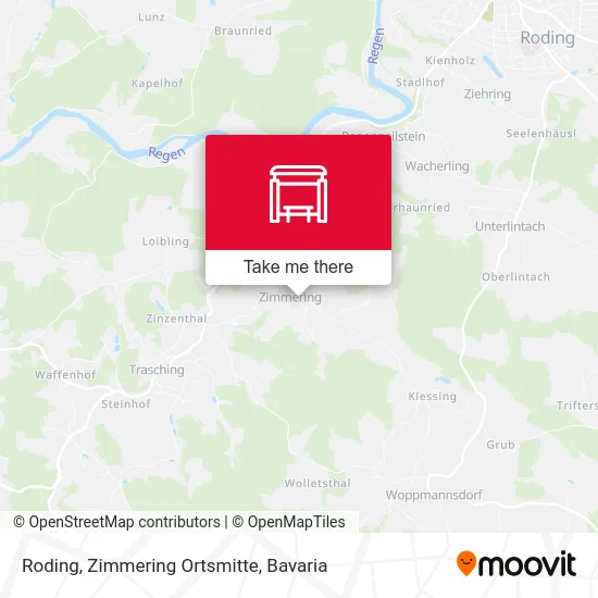 Карта Roding, Zimmering Ortsmitte