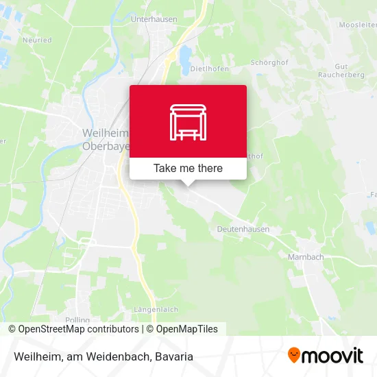 Карта Weilheim, am Weidenbach