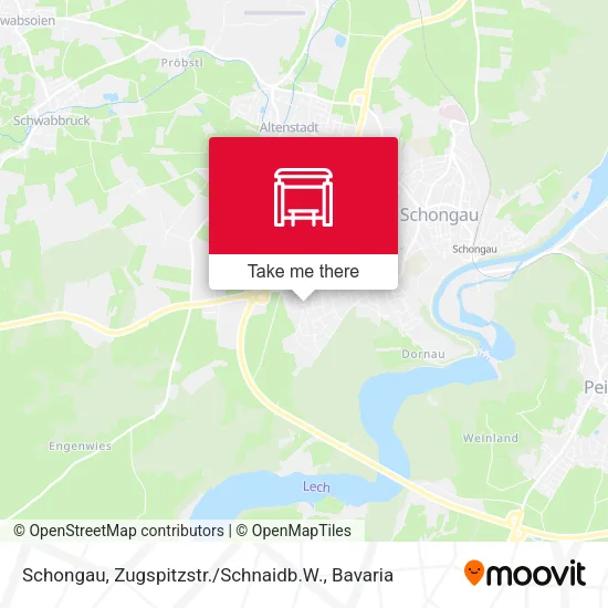 Карта Schongau, Zugspitzstr. / Schnaidb.W.