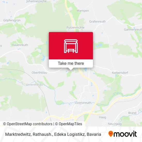 Карта Marktredwitz, Rathaush., Edeka Logistikz