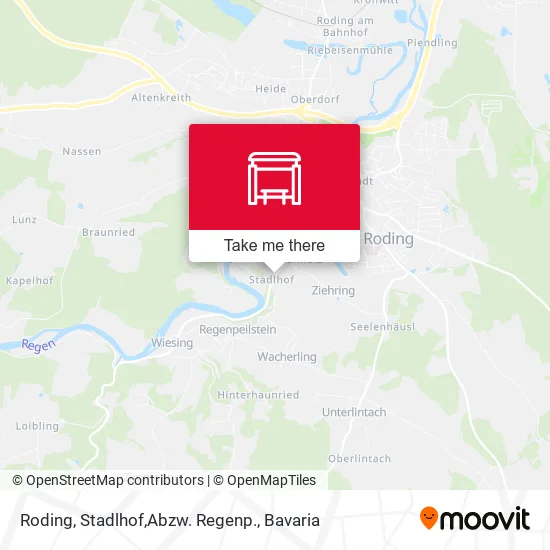 Карта Roding, Stadlhof,Abzw. Regenp.