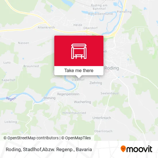 Карта Roding, Stadlhof,Abzw. Regenp.