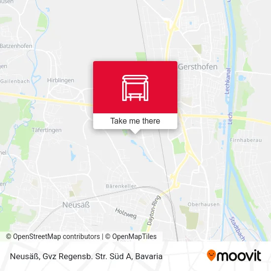 Карта Neusäß, Gvz Regensb. Str. Süd A