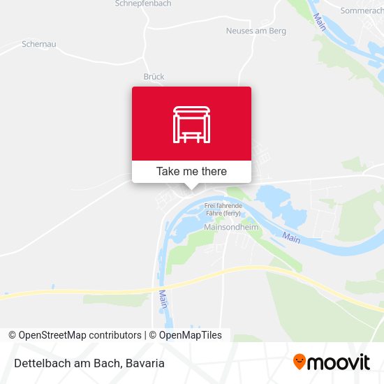 Карта Dettelbach am Bach