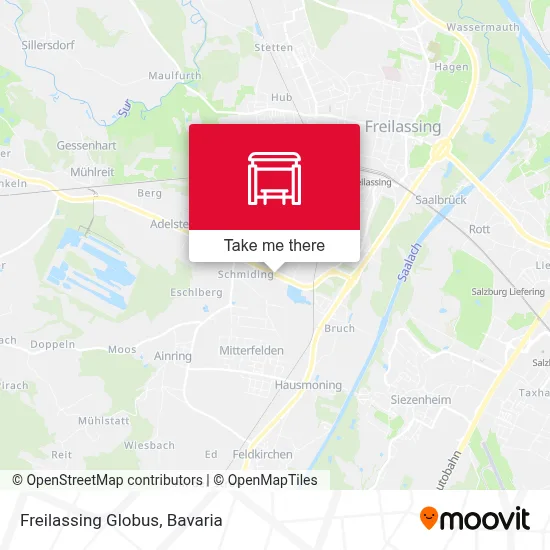 Freilassing Globus map