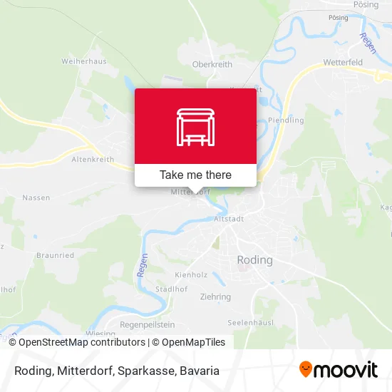 Карта Roding, Mitterdorf, Sparkasse