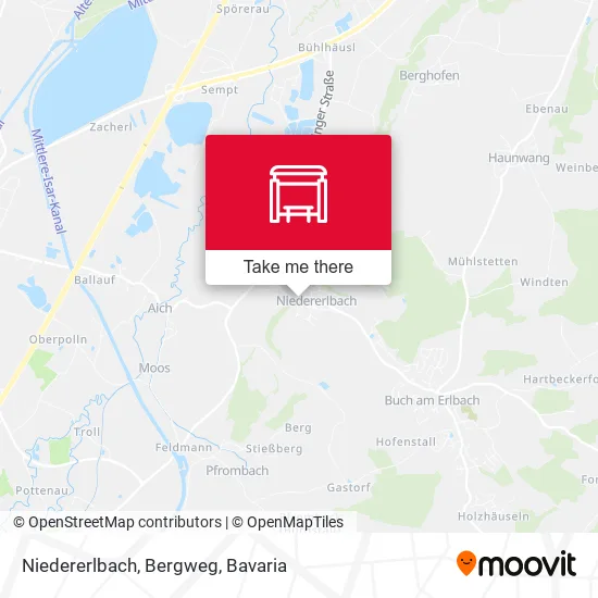 Карта Niedererlbach, Bergweg