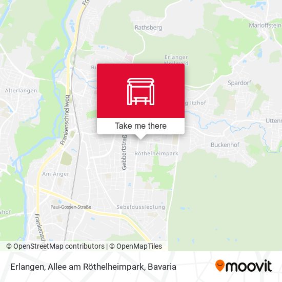 Erlangen, Allee am Röthelheimpark map