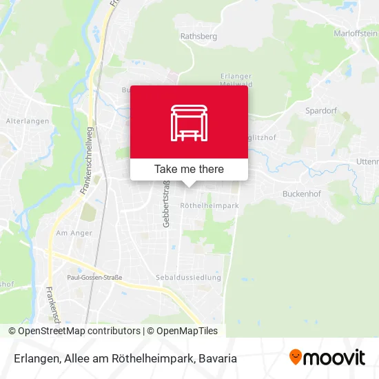 Карта Erlangen, Allee am Röthelheimpark