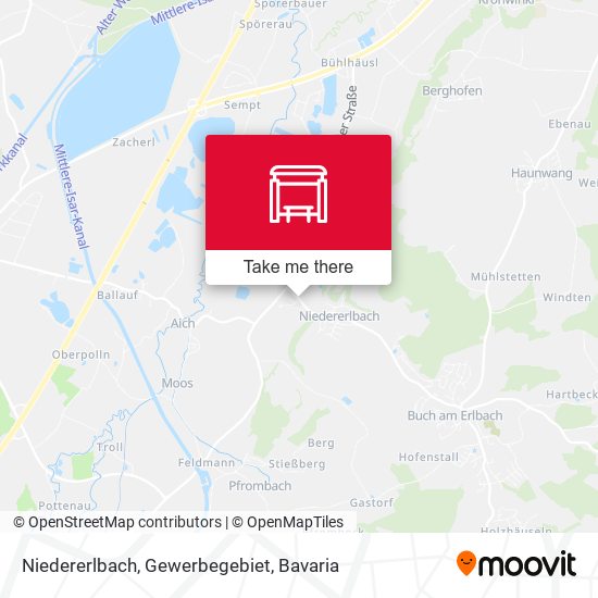 Карта Niedererlbach, Gewerbegebiet