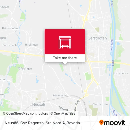 Карта Neusäß, Gvz Regensb. Str. Nord A