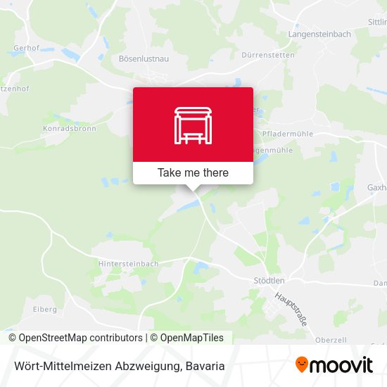 Карта Wört-Mittelmeizen Abzweigung