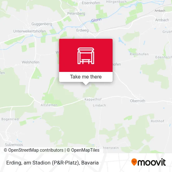Карта Erding, am Stadion (P&R-Platz)