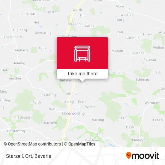 Starzell, Ort map
