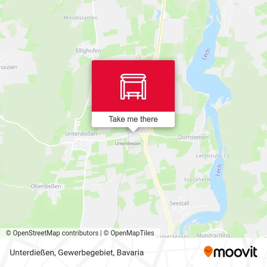 Карта Unterdießen, Gewerbegebiet