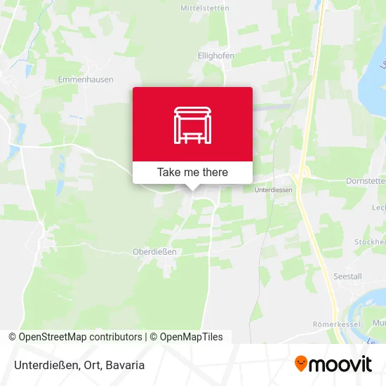 Карта Unterdießen, Ort
