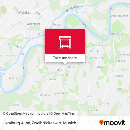 Kraiburg A.Inn,  Zweibrückenwirt map