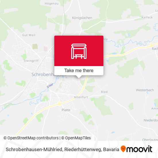 Schrobenhausen-Mühlried, Riederhüttenweg map