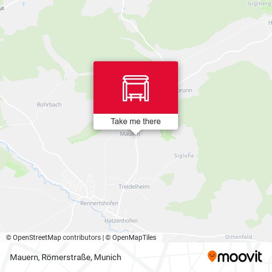Mauern, Römerstraße map